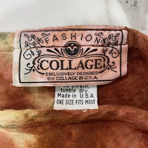 Fashion Collage Fringe Top‎ & Pull-on Pants Set OSFM Red Tie Dye Beaded Hippie - Picture 16 of 16